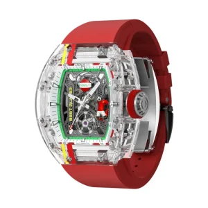 Full Transparent Synthetic Crystal Case Mechanical Watch Men 50×42.5mm PMMA Skeleton Dial 72H Power Reserve Custom Wristwatch