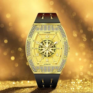 Fully Automatic Mechanical Business Casual Wine Barrel shaped Men’s Watch with Sapphire Crystal Face and Luminous Display
