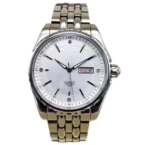 Fully Automatic Mechanical Stainless Steel Men’s Watch Sapphire Crystal Pointer Luminous Hands Day Date 50m Water Resistance