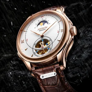 Fully Automatic Mechanical Watch Waterproof Simple Leisure Hollow Flywheel Belt Men’s Watch 9037