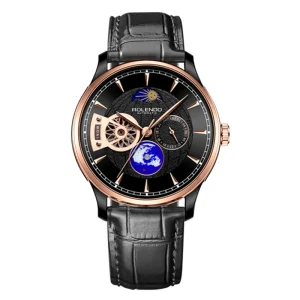 Fully Automatic Mechanical Watch with Three-hand Design and Planetary Pointer Moon Phase Flywheel Mechanism for Men’s Model