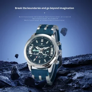 Fully Automatic Men’s Skeleton Watch Analog Dial Sapphire Crystal Mechanical Movement Waterproof Luminous Stainless Steel Band