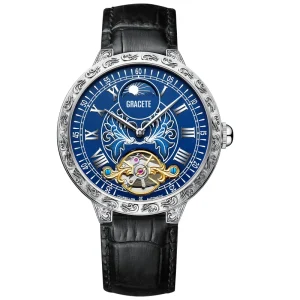 G011 Business Men Mechanical Watch Fashion Leather Band Montres Mecaniques