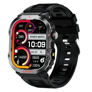 G45 Men’s Smartwatch AI Assistant Waterproof Outdoor Flashlight 380mAh Battery TFT Sleep Tracker for Bluetooth Call Health