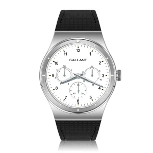 GALLANT Trend Design Quartz Watch Unisex Wristwatch Steel Case Multi Dial Silicone Strap