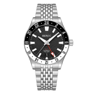 GMT Automatic Watch 316L Stainless Steel Men’s Mechanical Watch Sapphire Crystal Bezel Adjustable Clasp OEM