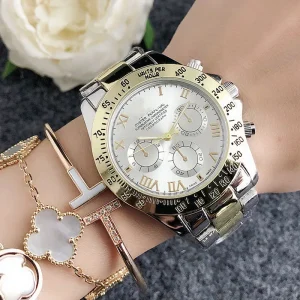 GMT Men’s Quartz Business Style Water Resistant Luxury Watch Stainless Steel Band 18mm Width Luminous Pointer Dial