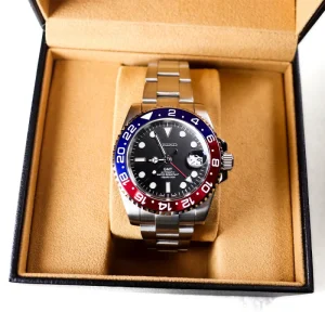 GMT Mod Chinese Stainless Steel Mechanical Watch Movement NH34 Pointer Sapphire Crystal 3BAR Water Resistant Automatic Men’s