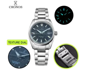 GS L6037M 39mm Texture Watch for Men PT5000 Automatic Movement Mechanical Waterproof 100m BGW9 Luminous