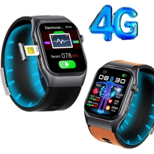 GS500 4G Nano SIM Card Smart Watch Air Pump HRV ECG Heart Rate Blood Oxygen Health Fitness Tracker BT Call Square Smart Watch