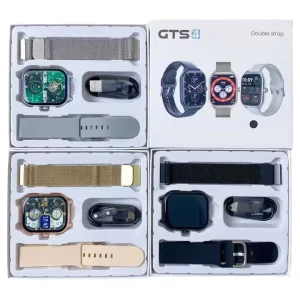 GTS4 Smart Watch Men Women 2.01inch IP65 Waterproof Fitness Tracker BT Call Heart Rate Double Straps Steel Case Compatible