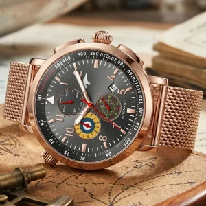 GUANQIN Business Men’s Luxury Automatic Mechanical Stainless Steel Watch 3BAR Waterproof Sports Sapphire Crystal 48mm