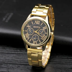 Geneva Women’s Stainless Steel Quartz Casual Watch, Gold and Silver