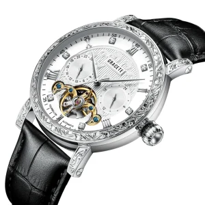 Genuine Leather Luxury Automatic Movement Mechanical Watch Montres Pour Hommes Luxury Design