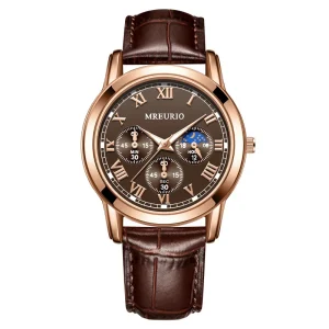 Genuine Leather Watch Strap Men’s Timepiece Trendy Classic Casual Business Premium Watch
