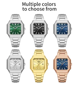Genuine Men’s Stainless Steel Mechanical Sports Watch Sapphire Crystal Pointer Dial 30m Waterproof 42mm Dial Butterfly Clasp