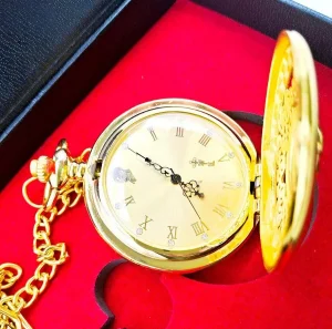 Gift Box Large Number Gold plated Old Man’s Hanging Watch Household Sundries