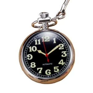 Glow in Dark Retro Roman Pocket Watch Automatic Mechanical