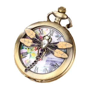 Gold Dragonfly Pocket Watches