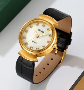 Gold Plated Case Fashion Quartz Ladies Dress Watch Women’s Luxury Wristwatch