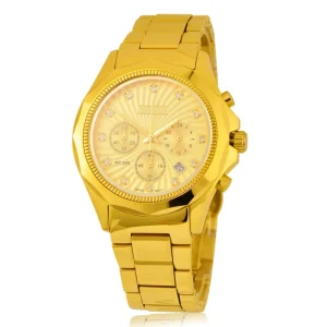 Gold Tungsten Steel Chronograph Watches Mens