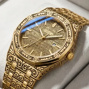 Gold Watches for Men Brand ONOLA Waterproof Business Wristwatch Luxury Watches Men Quartz Watches Men ON3812