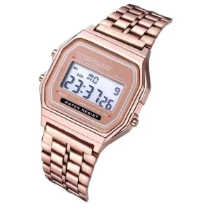 Good Quality Digital Man Watch Custom Woman Stainless Steel Band Digital Sport Waterproof Wristwatch