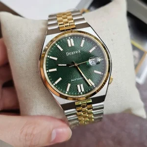 Green Steel Belt Business Casual Classic Waterproof Nightlight Watch for Men Automatic Mechanical Watch
