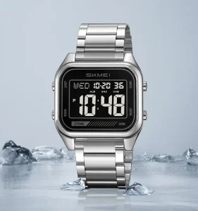 Guangdong Skmei 2478 Men’s Stainless Steel Strap Digital Sport Watch 30 Meters Waterproof Vintage Design Wristwatch Relojes