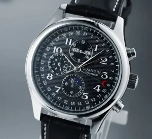 Guanqin GJ16011 Transparent Case Stainless Steel Leather Band Men’s Automatic Skeleton Steampunk Watch