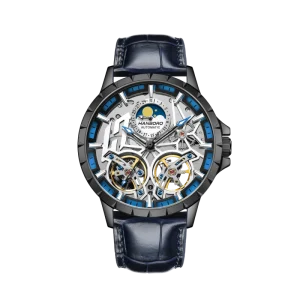 HANBORO Moon Phase Sport Automatic Mechanical Watch Double Flying Wheel Hollow Personalized Case Craft Waterproof Pointer