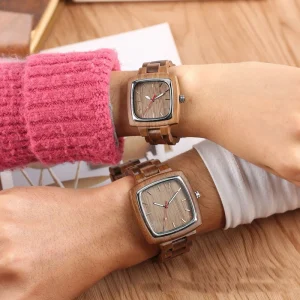Handmade Bamboo Quartz Watch Decoration Wood Watch for Ladies Girl Women