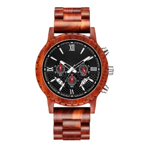 Handmade Chronograph Wood Watch Anniversary Gift for Him Groomsmen Boyfriend Dad Gift