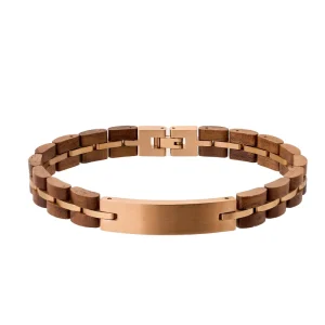 Handmade Customized Stainless Steel and Wood Anniversary Gift Bangles for Unisex