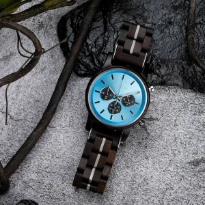 Handmade Elegant Custom Logo OEM Japanese Movement Eco-Fashion Chronograph Wood Watch