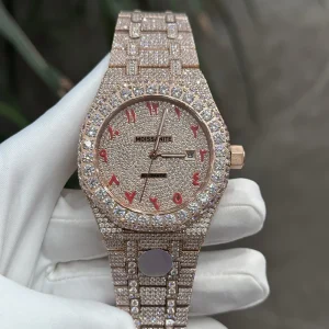Handmade Fully Iced Out Diamond Hip Hop Automatic Mechanical Watch VVS D Color Moissanite