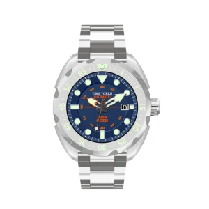Handmade Mechanical Luxury Watch Unisex Japanese Sterling 3BAR Silver Sapphire Glass Stainless Steel Strap Complete Calendar