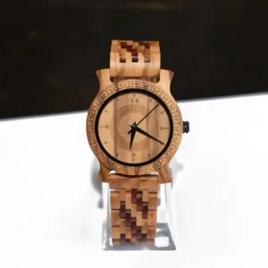 Handmade Olive Wood Quartz Watch for Gifts
