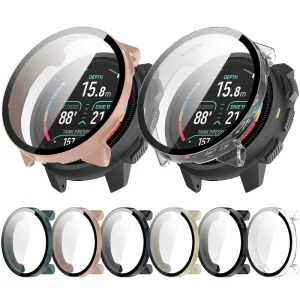 Hard Edge Frame Full Screen Protector Cover with Tempered Glass Film Shell for SUUNTO Nautic S PC Watch Protective Case