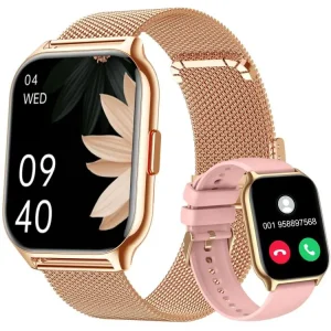 Heart Rate Health Monitoring Smart Watch Square Sports Double Strap Watch