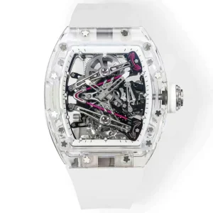High End Crystal Case Sapphire Strap Sports Watch Unisex Tourbillon Watch Rubber Band Water Resistant Watch