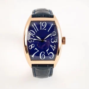 High End Fashion Trendy Digital Dial Stainless Steel Case Genuine Leather Strap Business Unisex Watch Luxury Watch