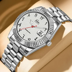 High End Men’s Fashion Watch Simple Calendar Waterproof Luminous Trendy Elegant Taste 40mm Alloy Case Quartz Montres Pour Hommes
