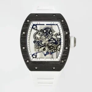 High End Skeleton Design Black Carbon Fiber Case Rubber Strap Men’s Watch Luxury Mechanical Watch
