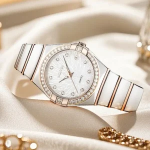 High Quality 33mm Diamond Bezel Perpetual Calendar Quartz Wrist Watches Ladies Quartz Watch for Women