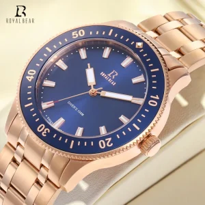 High Quality Business Stainless Steel Leather Diver Waterproof Ultra Thin Men’s Quartz Watch with Calendar