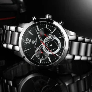 High Quality Customized Business Fashion Multifunctional Quartz Watch Stainless Steel Strap Mens Quartz Watch