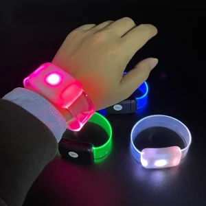High Quality Free Sample Custom Logo Flashing Light Up LED Wristband For Night Running