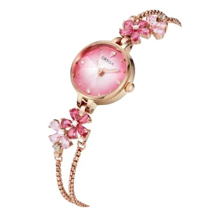 High Quality Light Luxury Four-Leaf Clover Women’s Watch Diamond Bracelet Watch Waterproof Quartz Watch Women