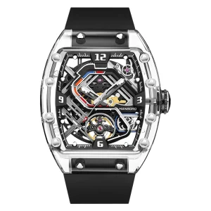 High Quality Luxury Men’s Automatic Mechanical Watch Glass Dial 3BAR Water Resistant Night Light Square Design